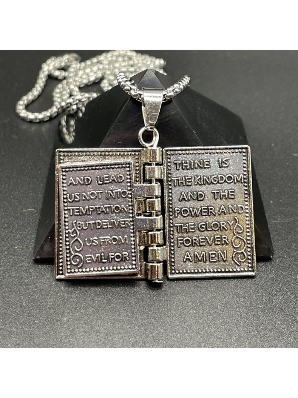 Holy Bible with The Lord's Prayer Necklace / Pendant #858 - Picture 14 of 16